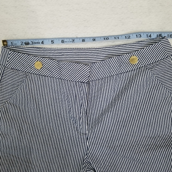 Anne Klein Striped Seersucker Pants Blue / White Women's Size 8 - Picture 15 of 15